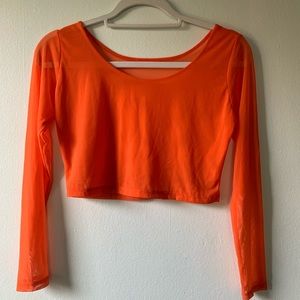 Orange mesh Halloween crop top!!